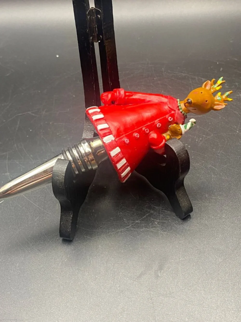 Reindeer in Red Coat Wine Stopper